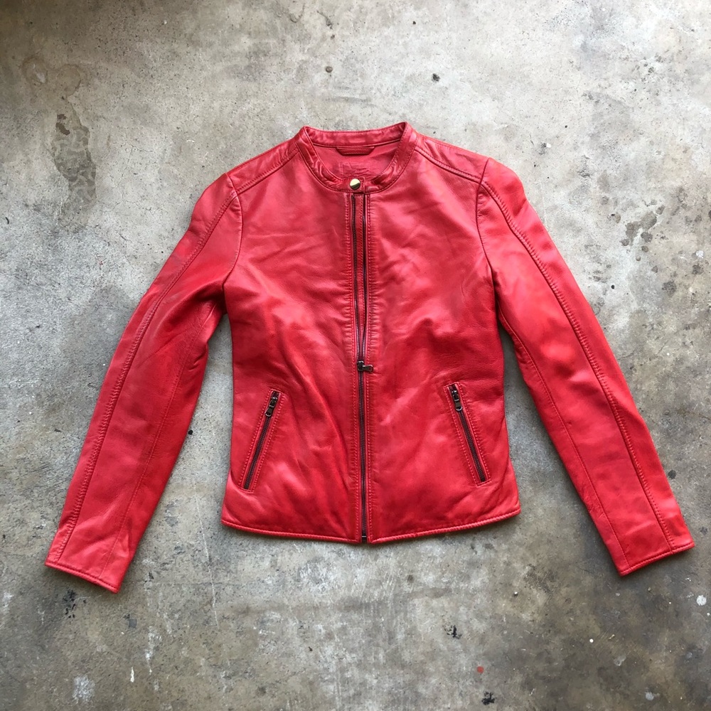 Motorcycle leather fashion jacket, caferacer